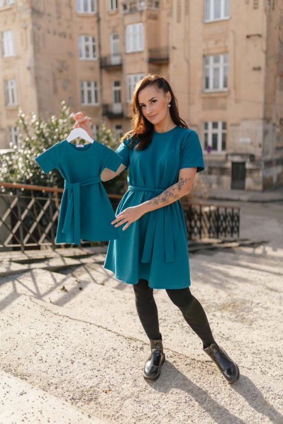 Šaty "Luna" Basic - MAMA a DCÉRA – Petrolejové