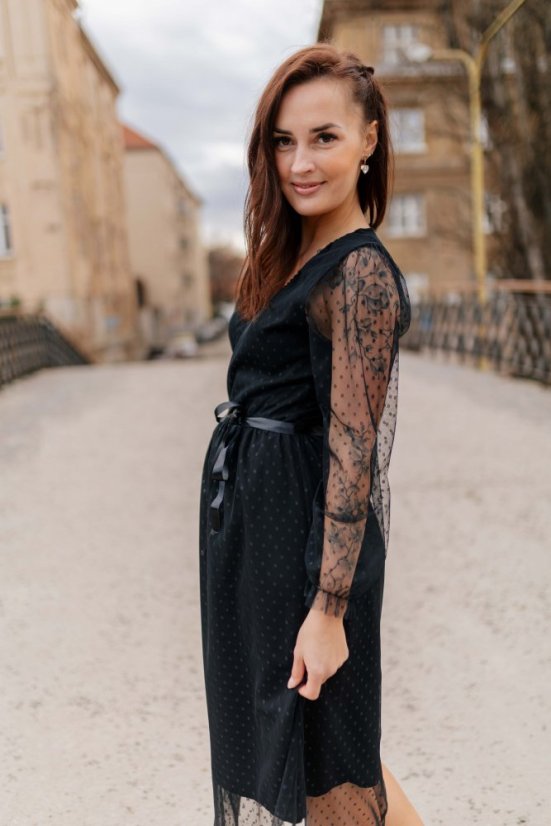 Elegantné zavinovacie šaty  - bodkované - rôzne farby