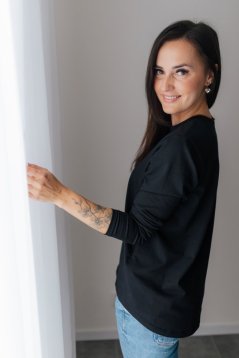 tričko na dojčenie so zipsami - čierne