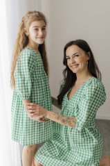 Šaty "Tartana" - MAMA A DCÉRA – zelené