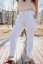 Dámske ľanové nohavice s vysokým pásom – rôzne farby - Farba: Tmavá mäta, Veľkosť: UNI 1 (XS - M)