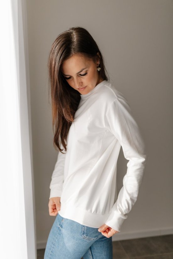 Dámska tenká mikina - smotanová - Veľkosť: M/L