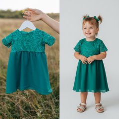 Dievčenské spoločenské šaty Grace - petrolejové