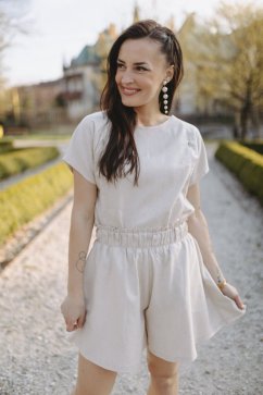 Ľanová blúzka - piesková