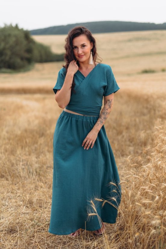 Mušelínový kimono top Elia short - rôzne farby a vzory