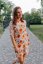 Rovné teplákové šaty MAMA a DCÉRA – jesenné kvety