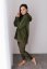ELARA SET – asymetrická mikina & rebrované legíny - khaki zelená