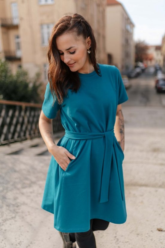 Šaty "Luna" Basic - MAMA a DCÉRA – Petrolejové