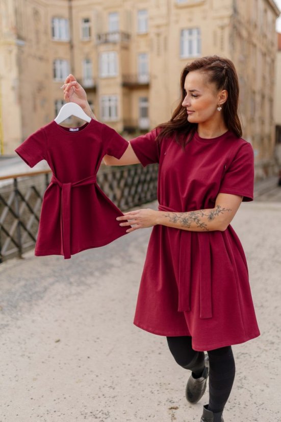 Šaty "Luna" Basic - MAMA a DCÉRA – Bordové