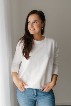 Dámska tenká mikina - smotanová
