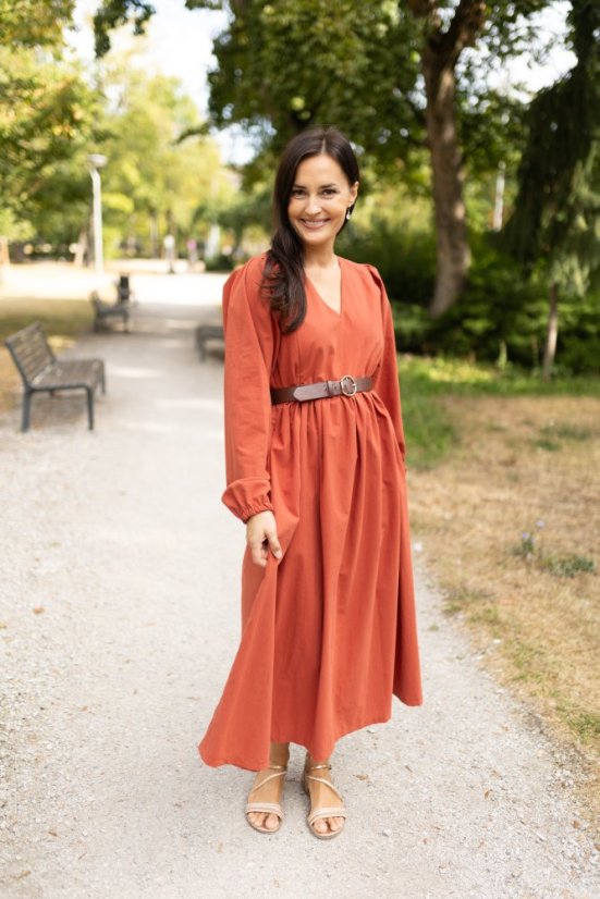 Šaty „Boho Cotton“ – tehlová