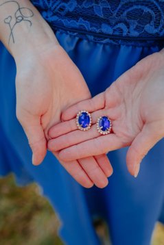 Kamienkové náušnice - kráľovsky modré