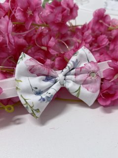 Čelenka/gumička s mašľou - maľovaná lúka