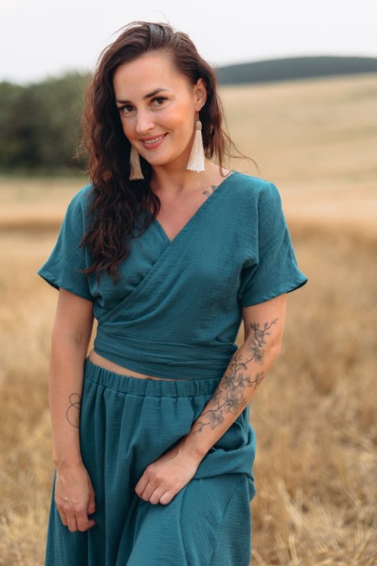 Mušelínový kimono top Elia short - rôzne farby a vzory