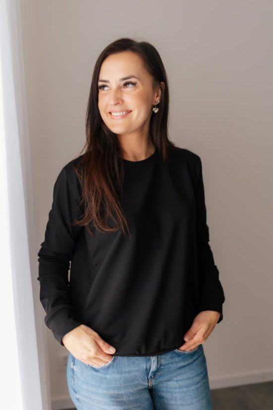 Dámska tenká mikina - čierna - Veľkosť: XL/2XL