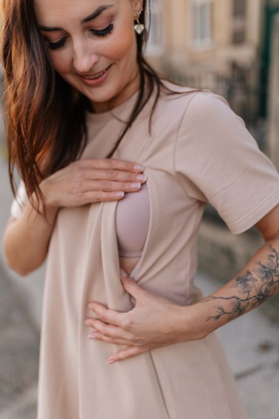 Šaty "Luna" Basic - MAMA a DCÉRA – Beige
