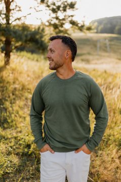 Pánska mikina/svetrík - khaki zelená