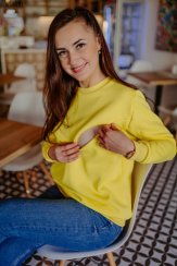 Oversize svetrík/mikina na dojčenie – žltá