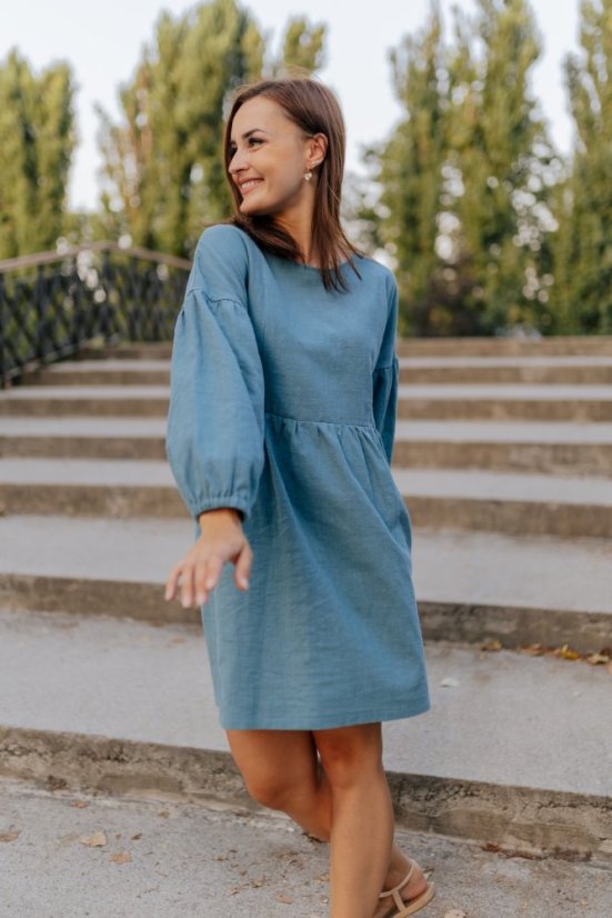 Ľanové šaty "Maison Linen" - tmavá mäta