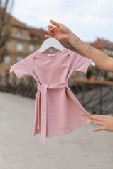 Dievčenské šaty "Luna" basic - staroružová