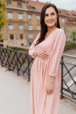 Ľanové šaty "Boho Breeze" - ružová