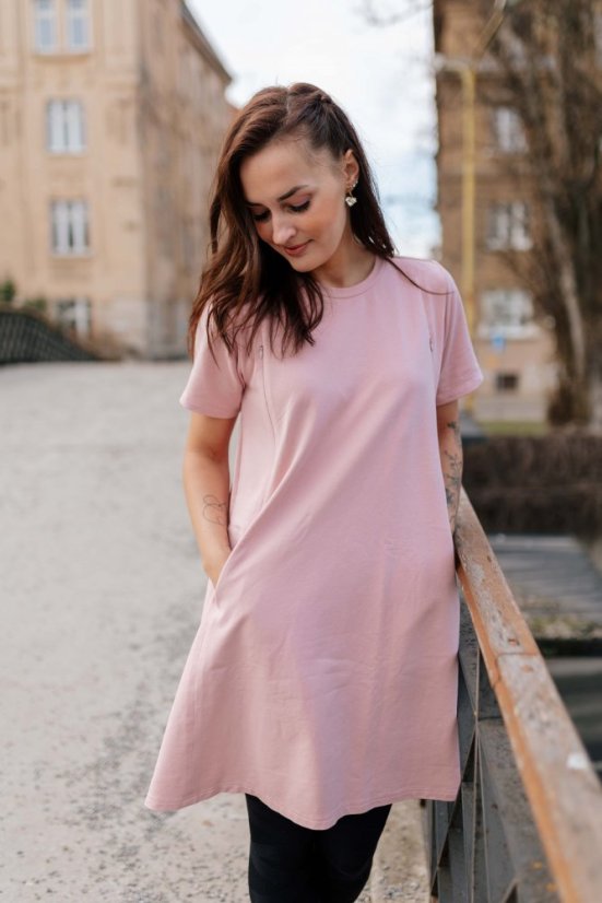 Šaty "Luna" Basic NEKOJO - MAMA a DCÉRA – Staroružová