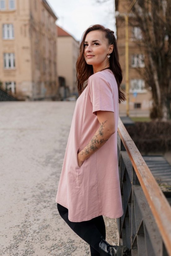 Šaty "Luna" Basic NEKOJO - MAMA a DCÉRA – Staroružová