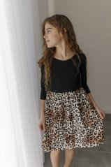 Dievčenské šaty "Bohémia" - leopard s čiernou