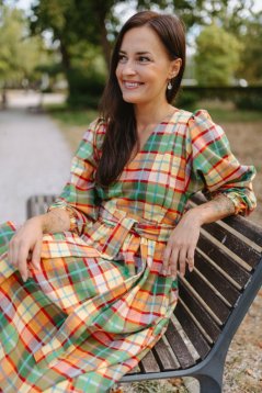 Šaty "Boho Flanel" - Autumn Tartan 🍂