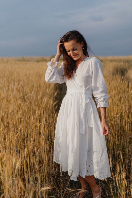 Madeirove šaty "Celeste" - biele