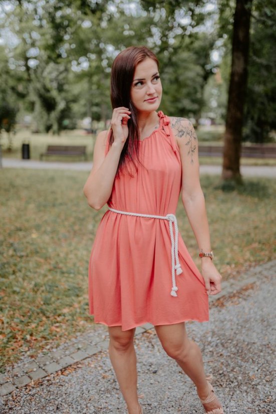 Bambusové šaty na dojčenie – marhuľková - Veľkosť: UNI, Dĺžka: MIDI