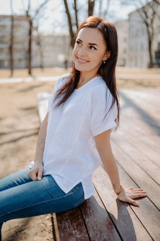 Ľanová blúzka basic - rôzne farby