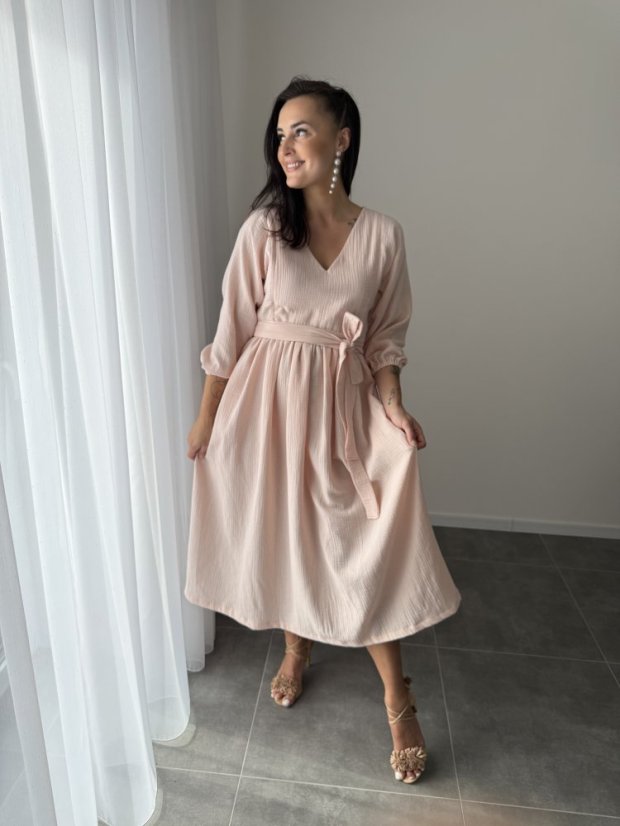 Šaty "Boho Breeze" MAMA A DCÉRA - marhuľka