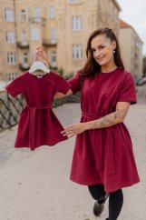 Šaty "Luna" Basic - MAMA a DCÉRA – Bordové
