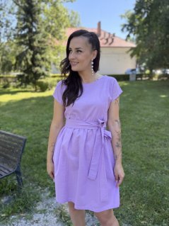 Ľanové krátke šaty - tenší ľan - rôzne farby