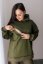 ELARA SET – asymetrická mikina & rebrované legíny - khaki zelená