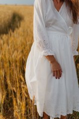 Madeirove zavinovacie šaty - biele